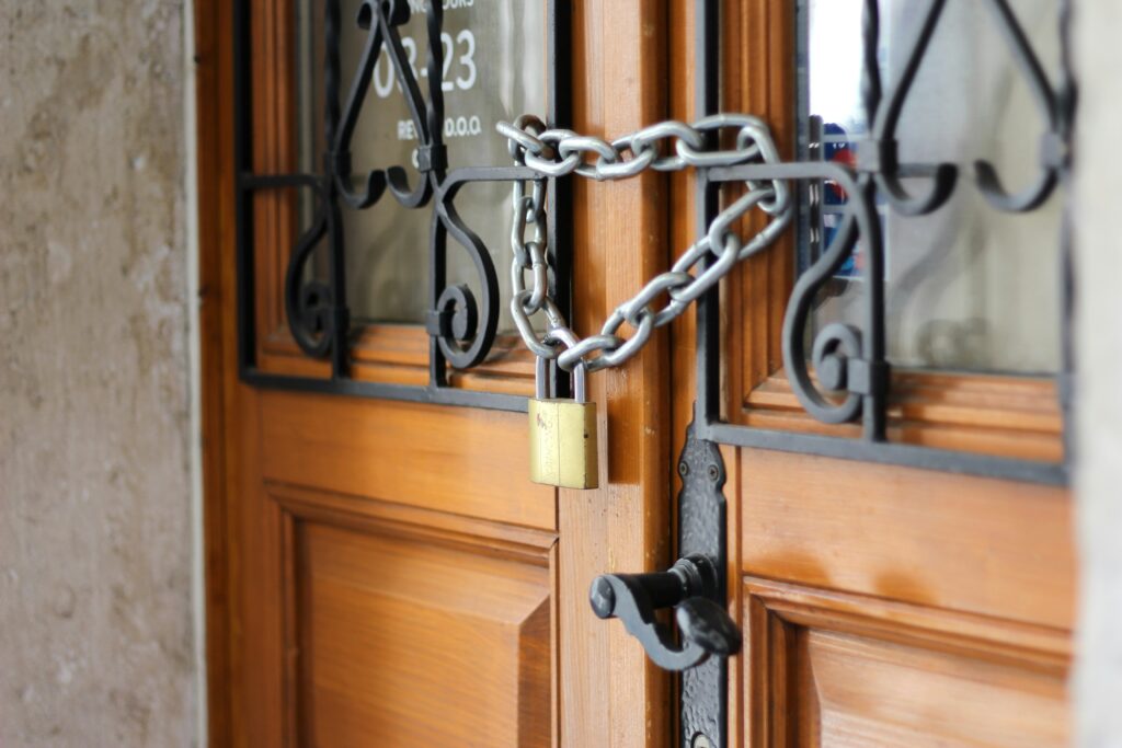 image showing locked door like a closed mind that cannot heal